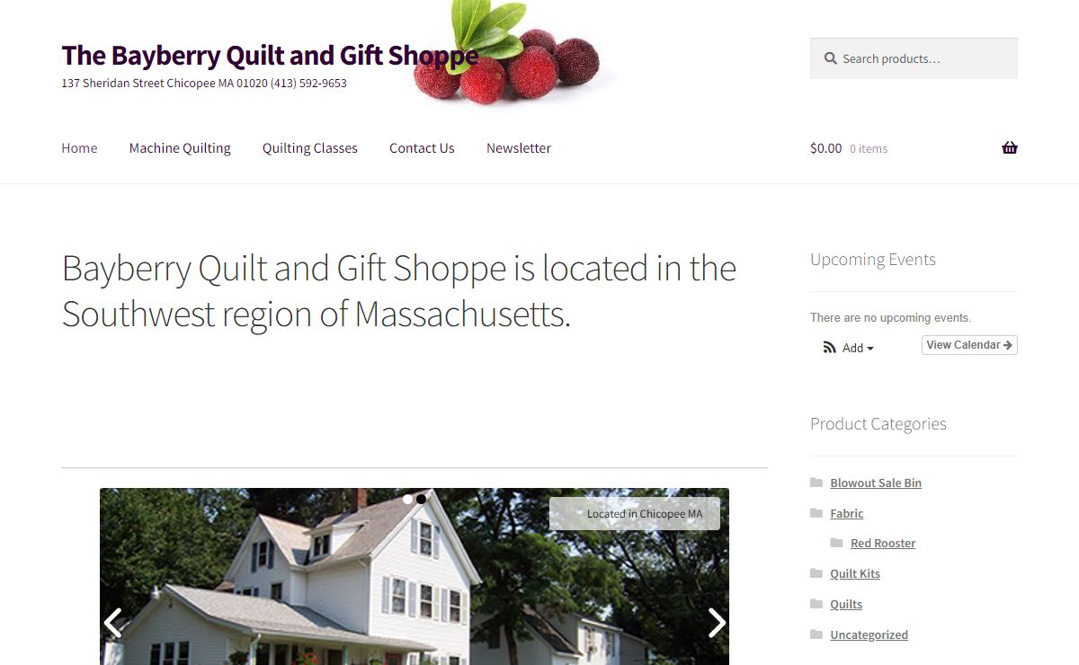 Bayberry Quilt and Gift Shoppe is located in the Southwest region of Massachusetts. - The Bayberry Quilt and Gift Shoppe
