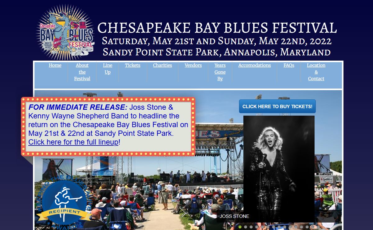 Chesapeake Bay Blues Festival - May 22st & 22nd, 2022