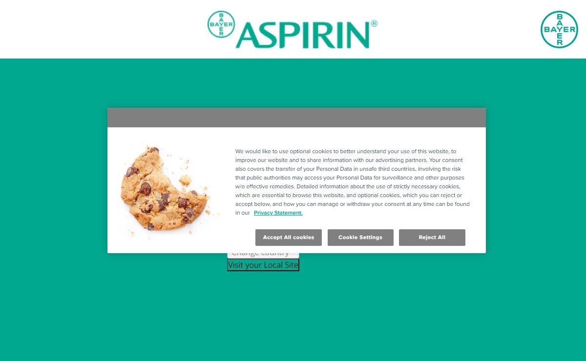 Aspirin® - country selector