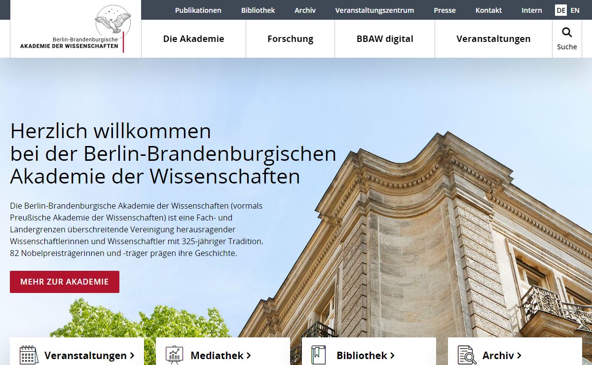 Startseite – Berlin-Brandenburgische Akademie der Wissenschaften