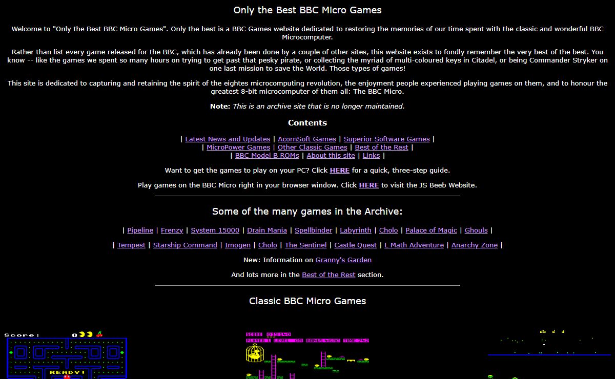Only the Best BBC Micro Games / BBC Games from the past
