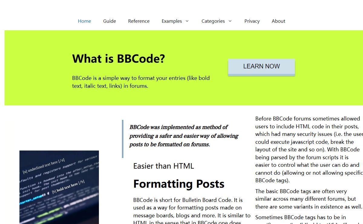 BBCode.org, BBCode users guide and tricks on web2 and web3