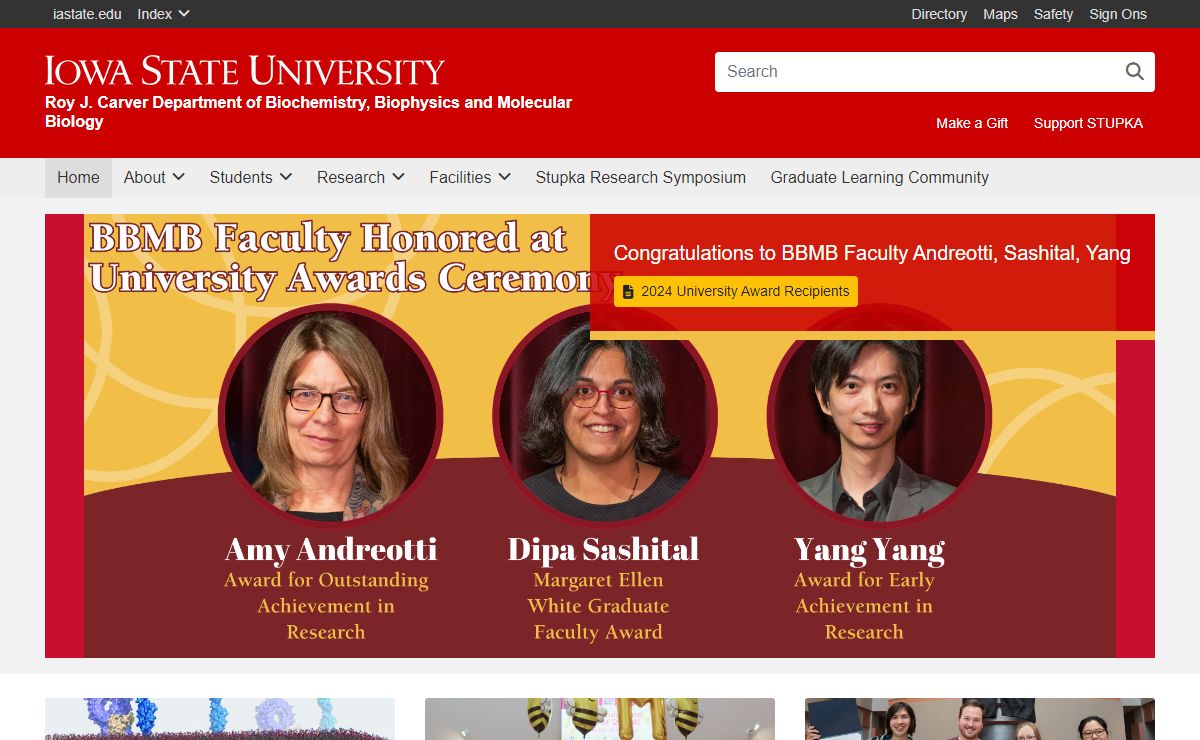 Roy J. Carver Department of Biochemistry, Biophysics and Molecular Biology