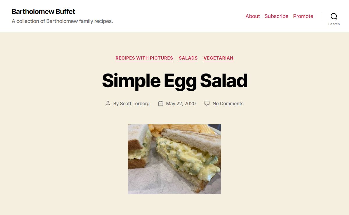Bartholomew Buffet – A collection of Bartholomew family recipes.