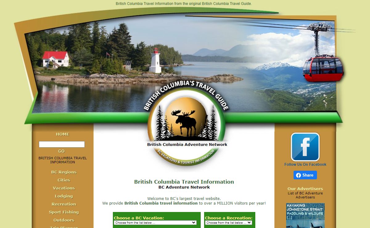 British Columbia Travel Information. BC Adventure Network