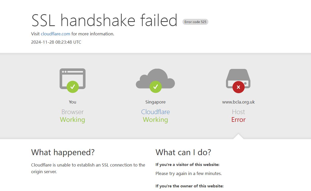 www.bcla.org.uk | 525: SSL handshake failed