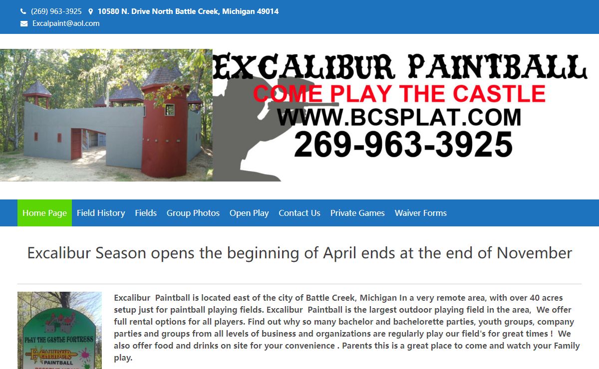 Excalibur Paintball – Come Play The Castle