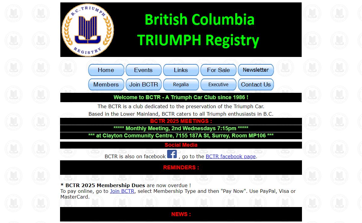 British Columbia Triumph Registry