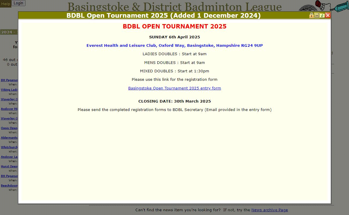 Basingstoke & District Badminton League