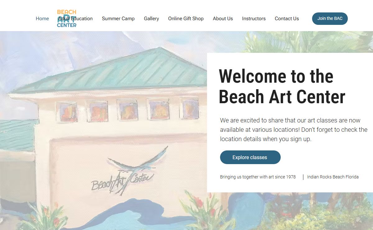 Art Classes and Workshops | Home | Beach Art Center | Florida