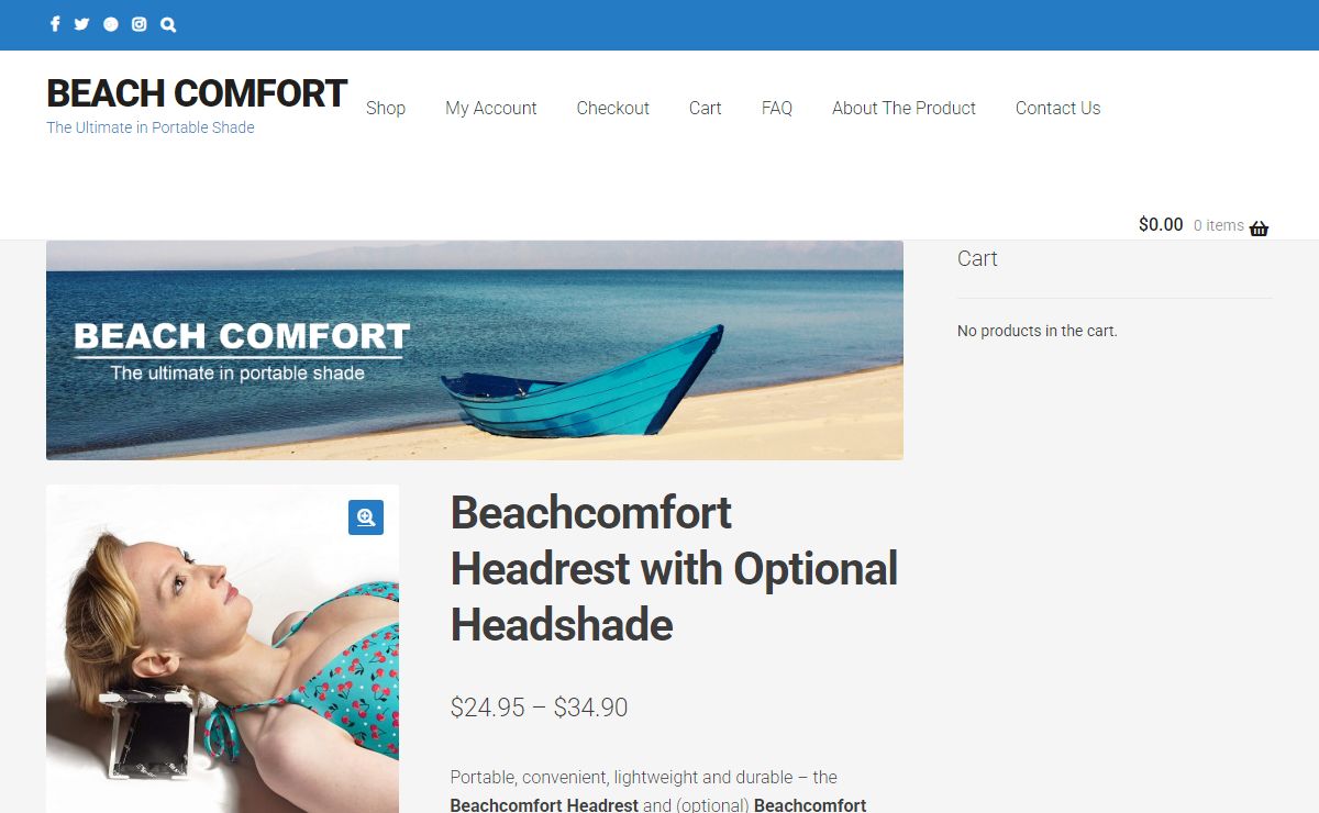Beachcomfort Headrest / Headshade - Beach Comfort