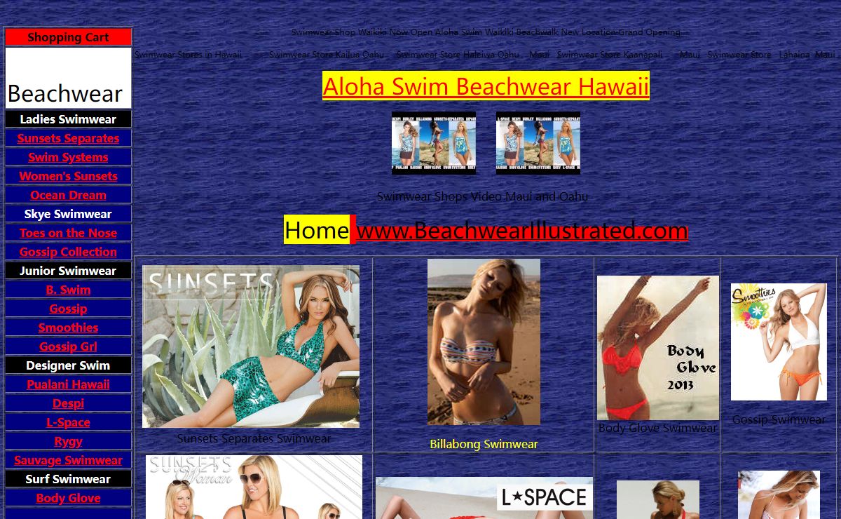 Aloha_Swim_Hawaii:BEACHWEAR,Best Selection of Swimwear in Hawaii 50% OFF Sale, Swimwear, Bikini's, Billabong, Rip Curl, Hurley, B.Swim, Swim Systems, Roxy Swim, Vix, Rygy Swimwear, Sunsets, Malibu