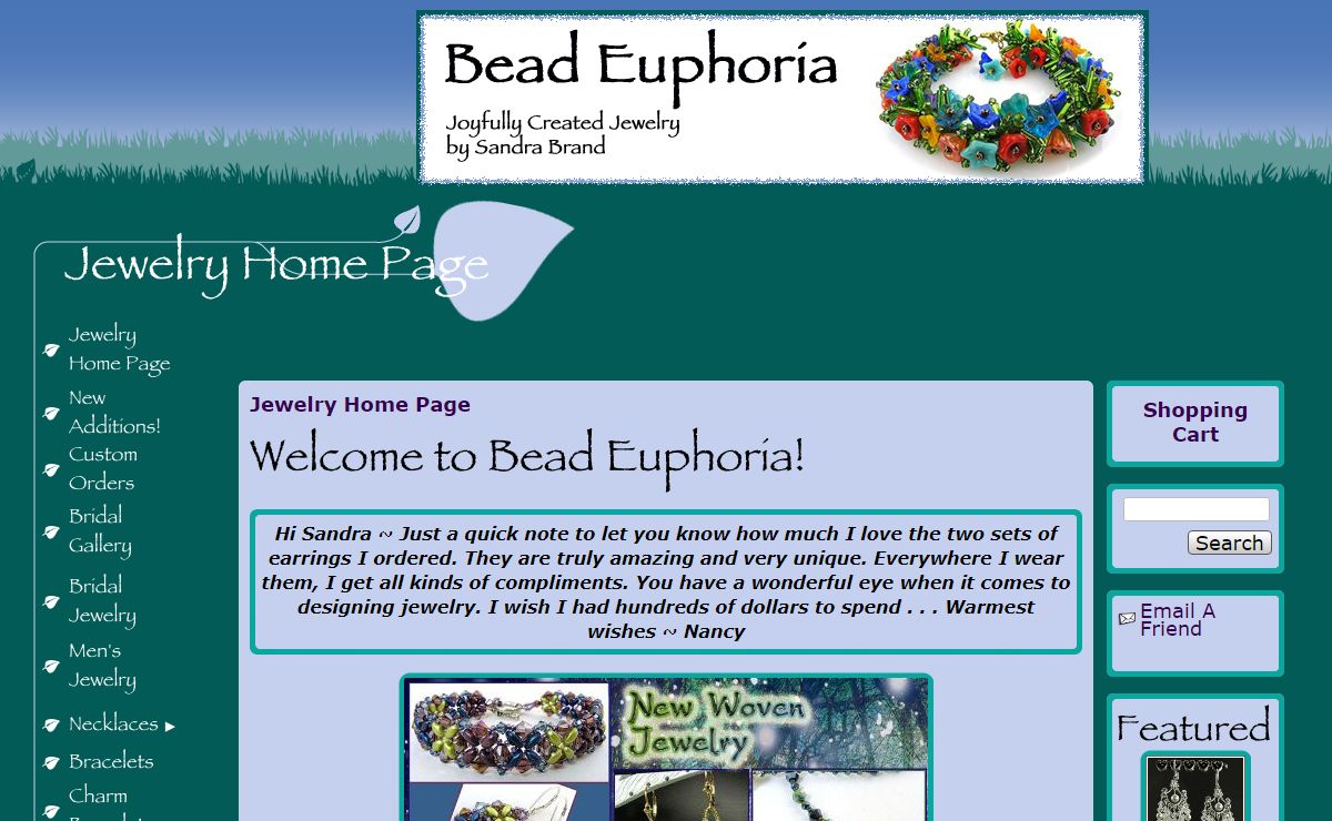 Bead Euphoria Women's Beaded Handcrafted Jewelry ... Men's Bead Necklaces ... Unique Earrings ... Custom Bride and Bridesmaid Jewelry