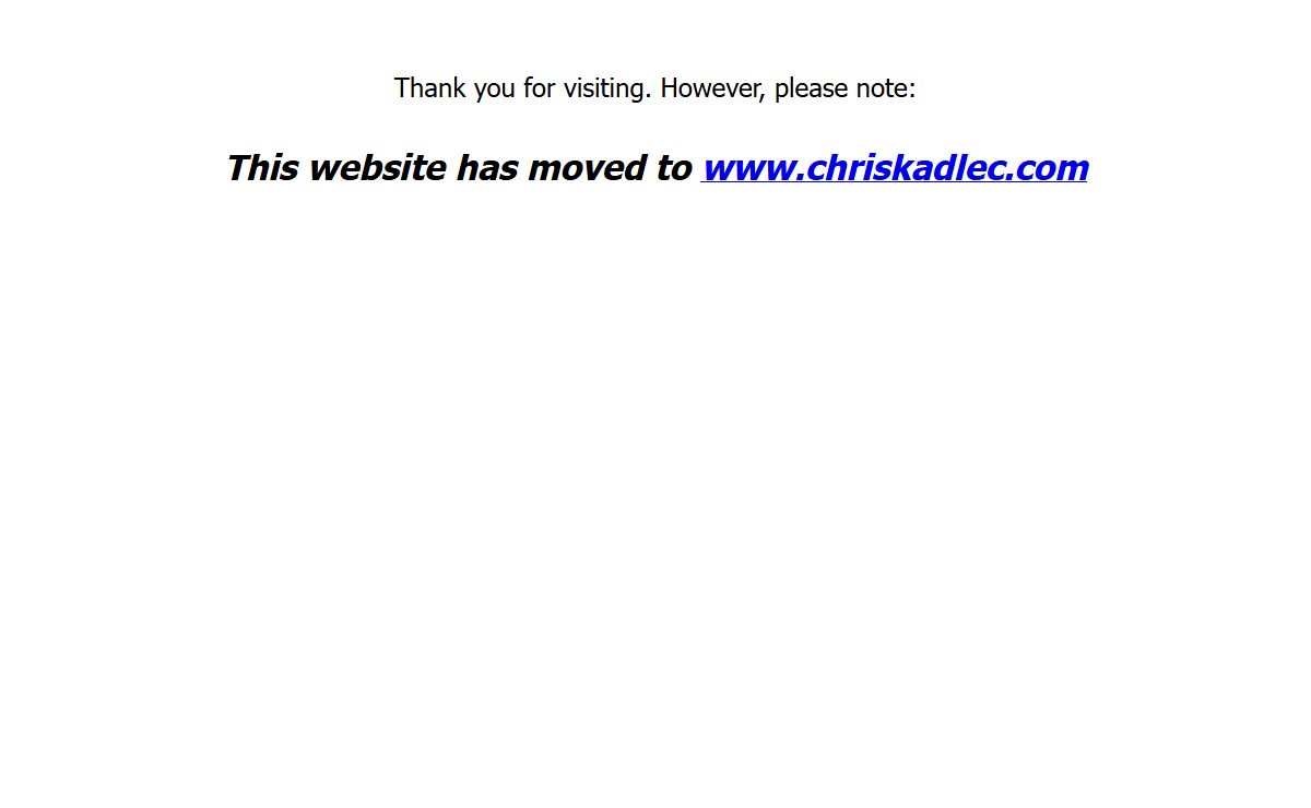 This site has moved to chriskadlec.com