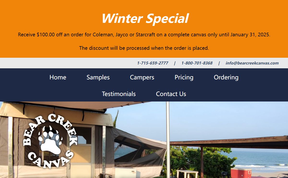 Bear Creek Canvas | Pop-Up Camper Recanvasing Specialists | Spencer WI