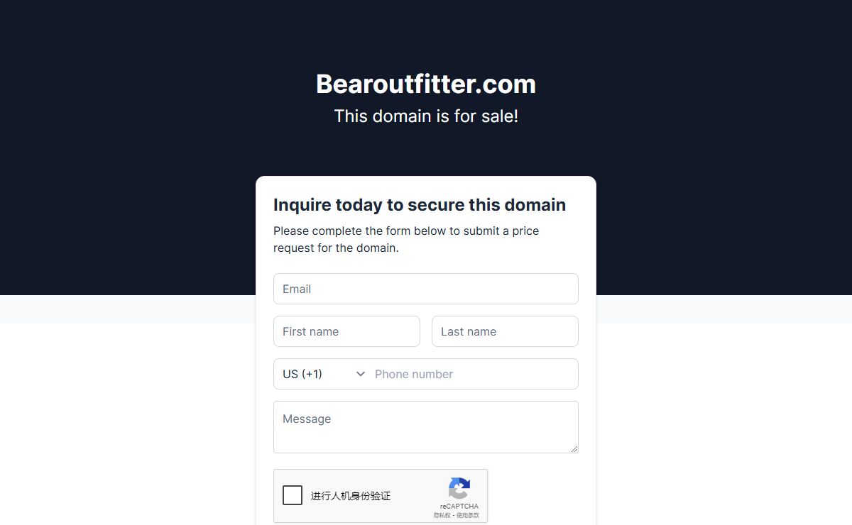 Bearoutfitter.com is for sale. Buy it today!