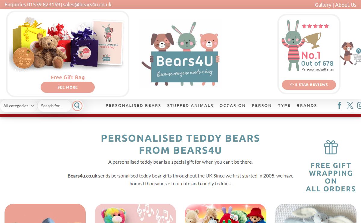 Personalised Teddy Bear UK | Personalised Teddy | Bears4u