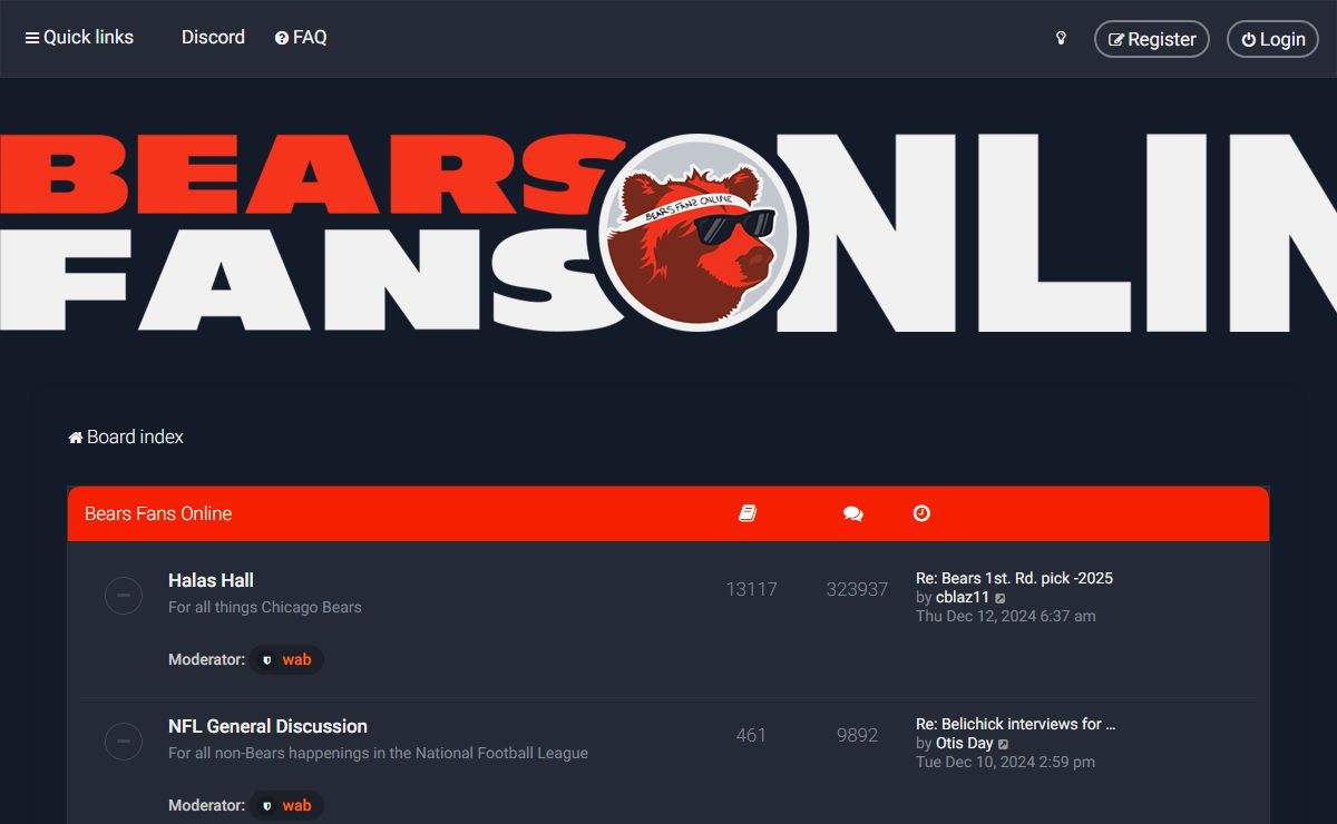 BearsFansOnline.com - Index page