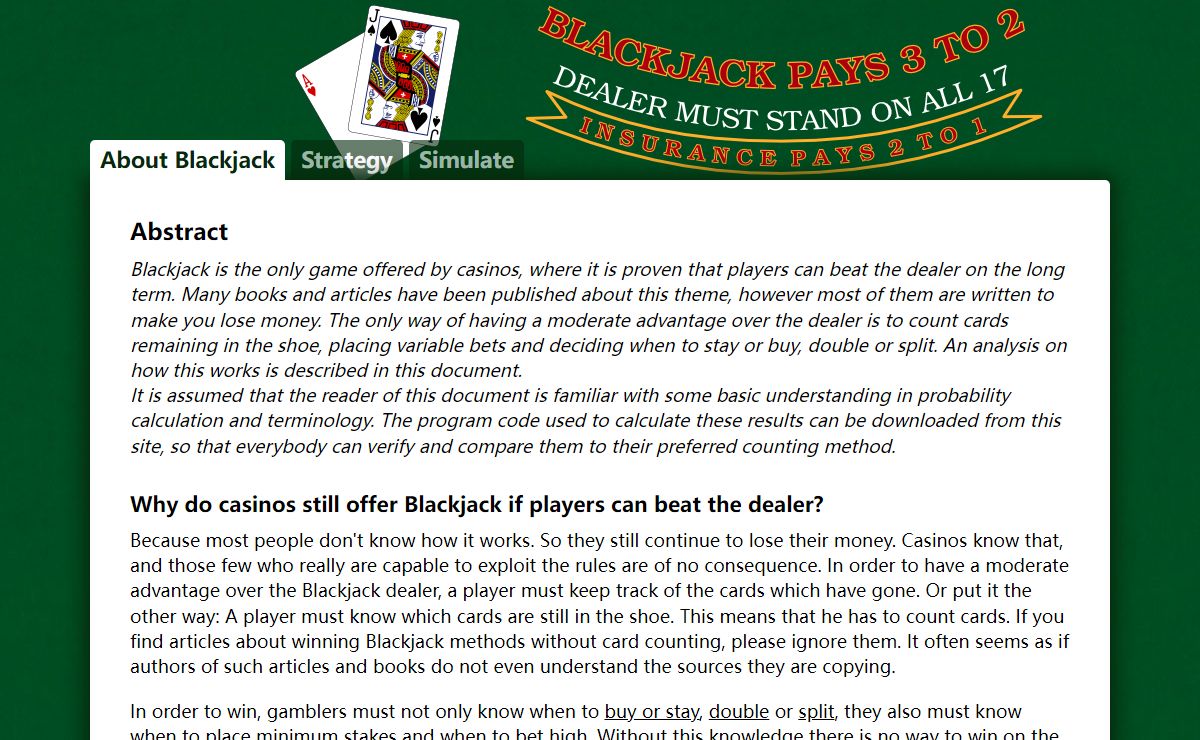 Blackjack – About Blackjack