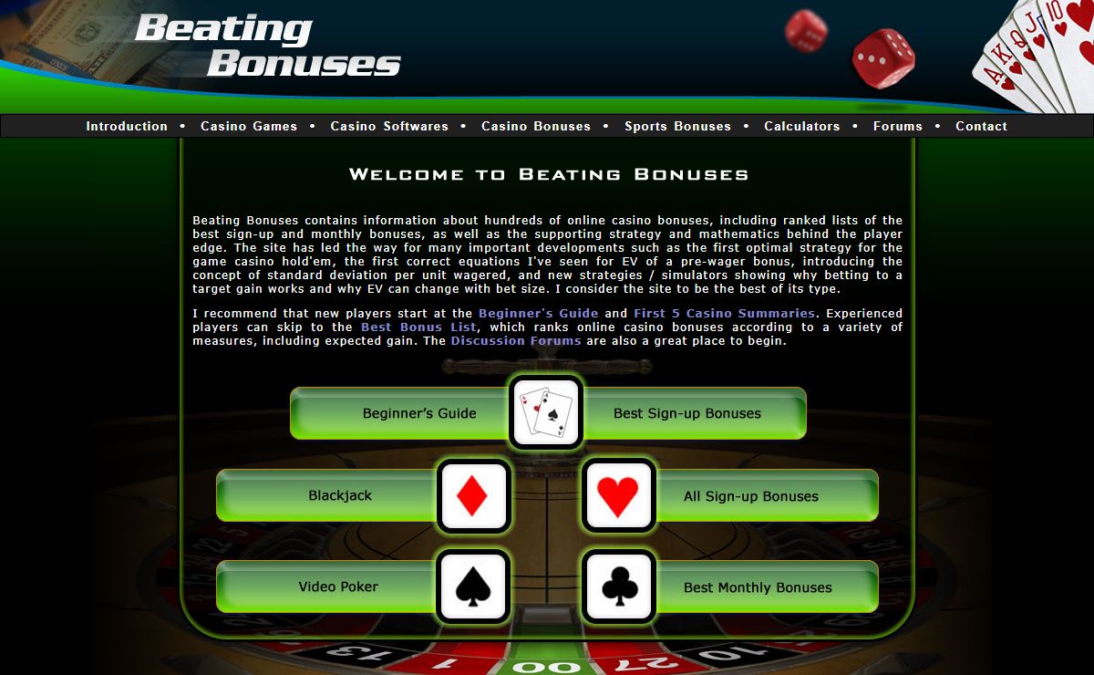 Beating Bonuses - Online Casino Bonuses and Casino Games