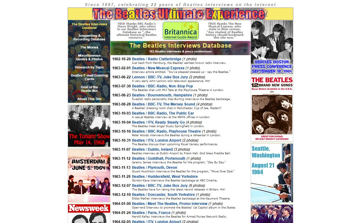 Beatles Ultimate Experience: The Beatles Interviews Database