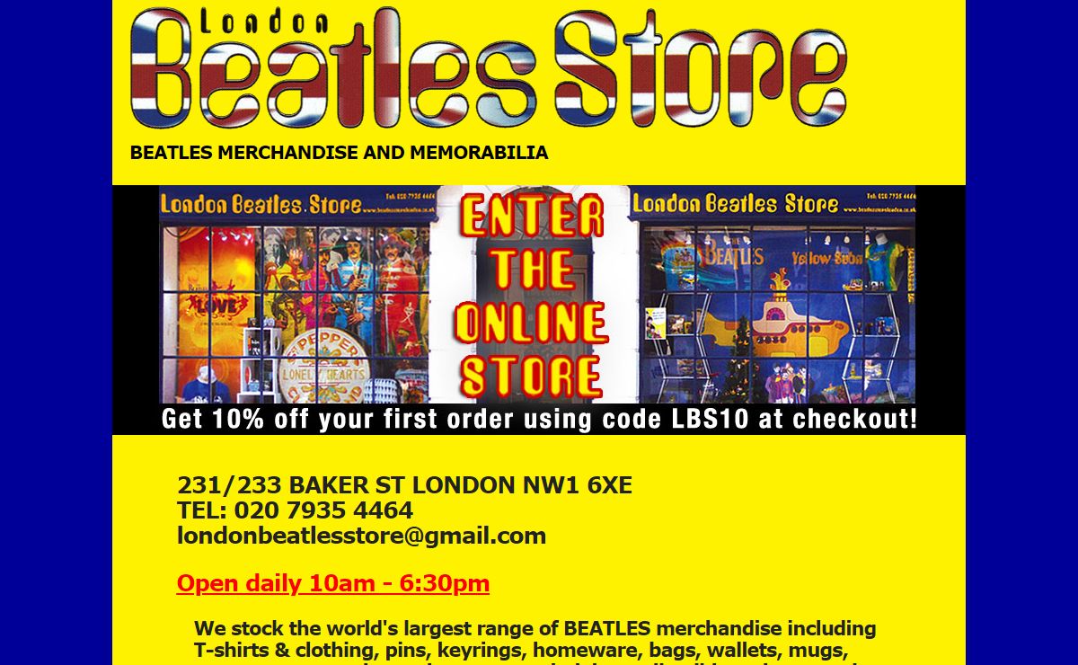 Beatles Merchandise Store - The official website of the London Beatles Store