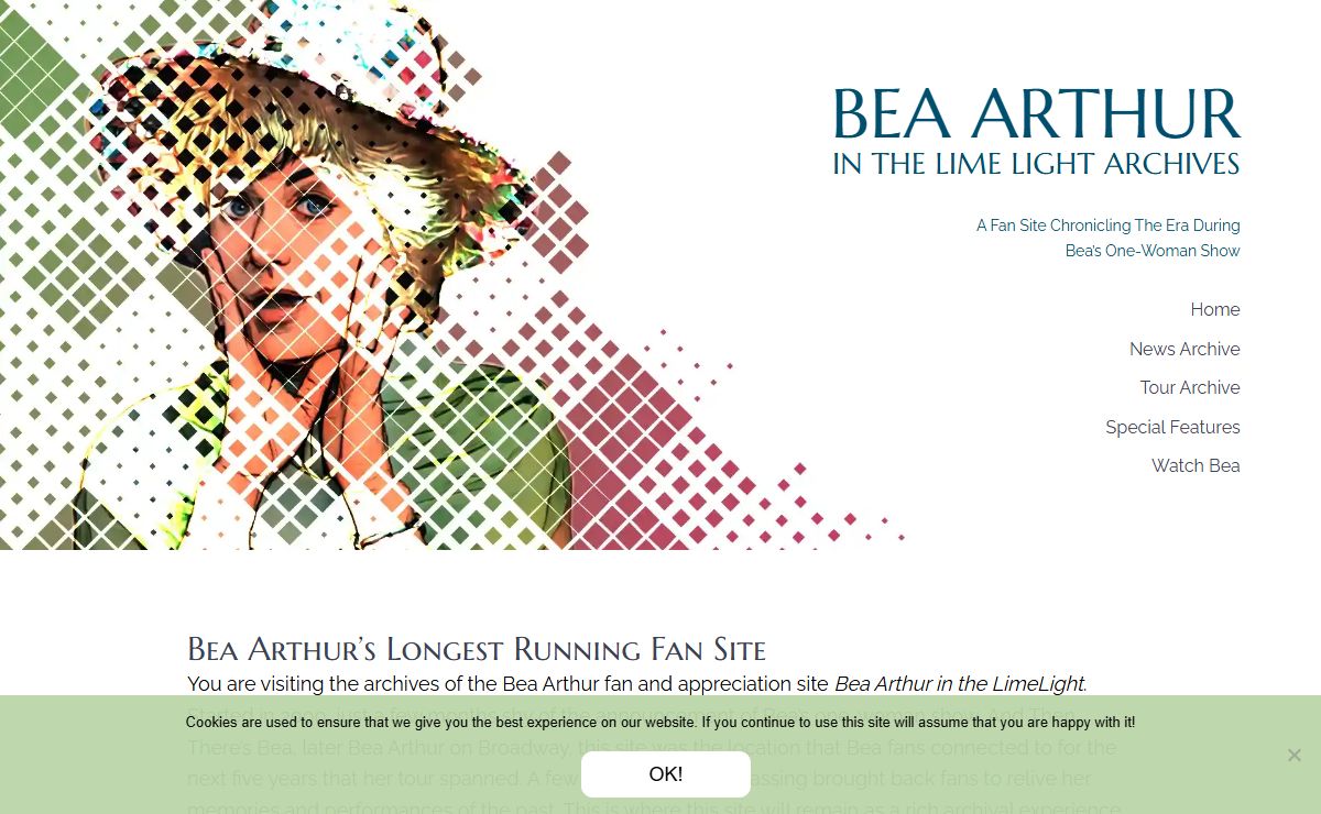 Bea Arthur in the Lime Light Fan Site Archives
