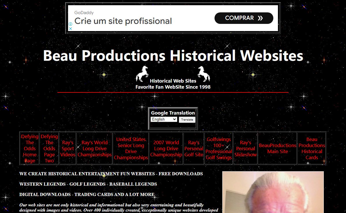 Beau Productions - Award Winning - Historical- Golf Swings - Legends - Collectables - Novelty Cards - Free Stuff