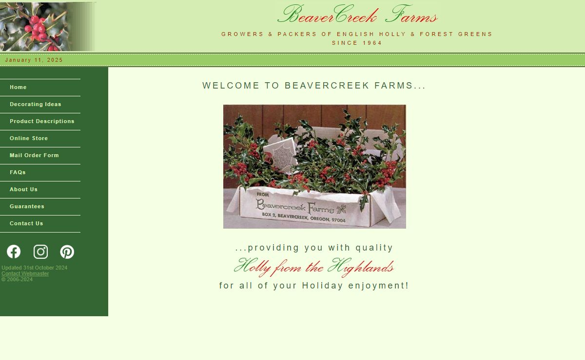 Christmas Holly from BeaverCreek Farms: Home Page