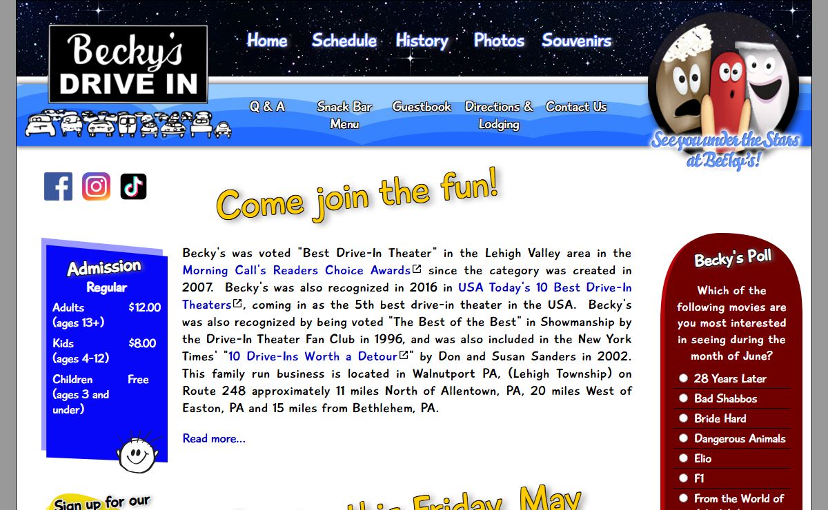 Becky's Drive-In Theatre - Walnutport, PA