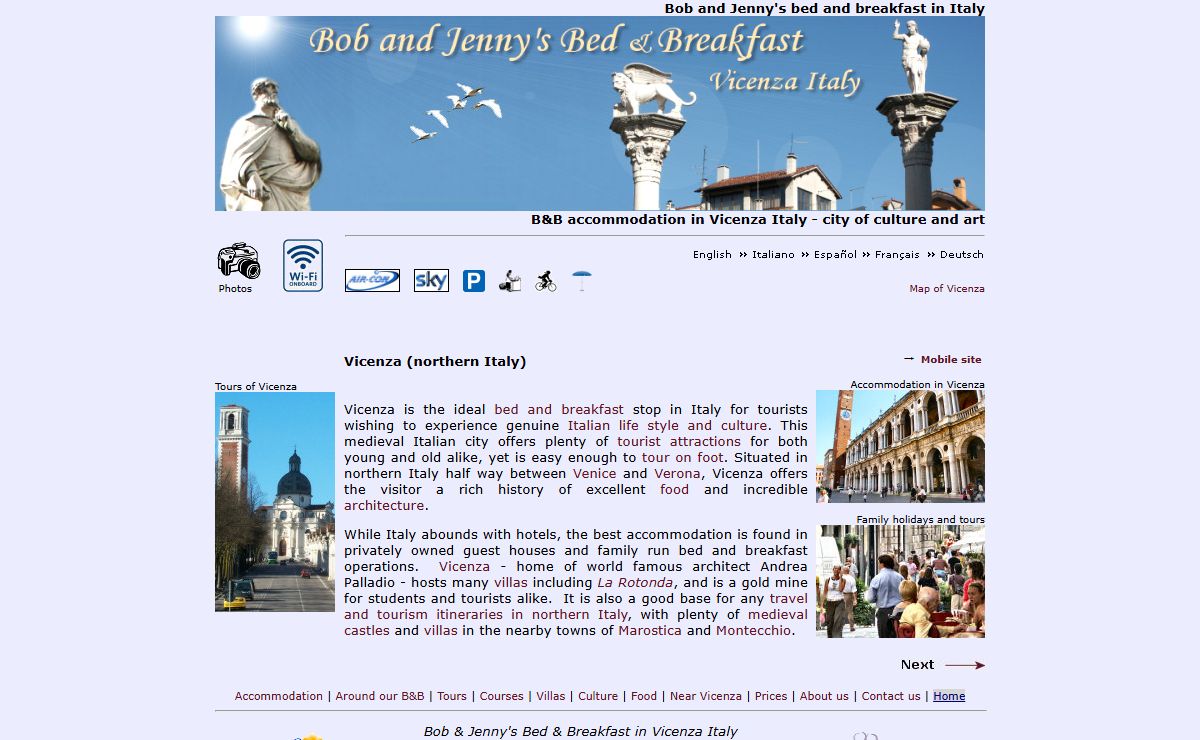 Bob and Jenny's B&B in Vicenza® Official Site
