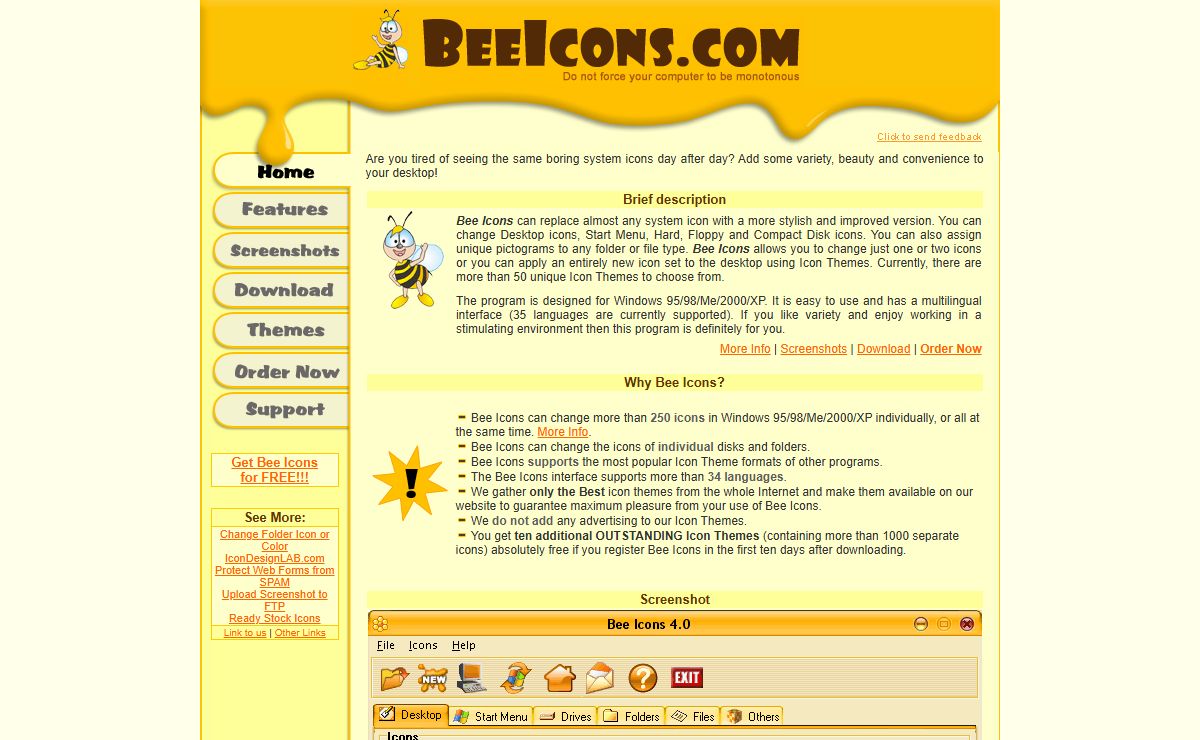 BeeIcons.com - best tool for icon customization, FREE Icon Themes