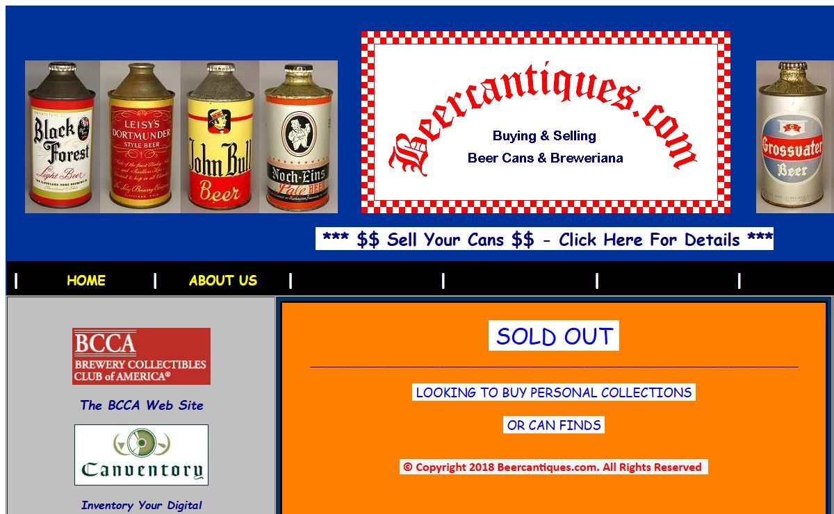 Buying Old Beer Cans & Beer Signs | Call Jeff @ 330-284-1959