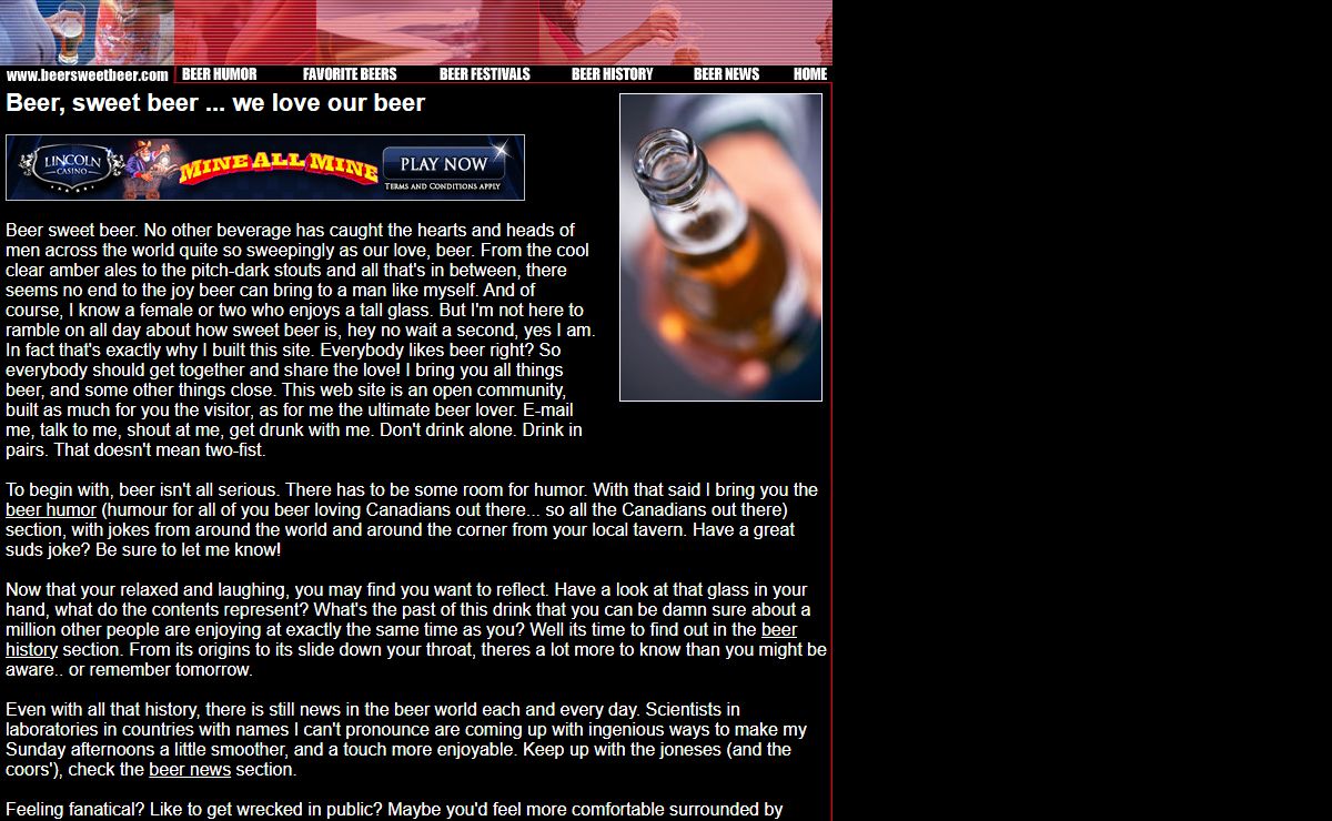 Beer sweet beer - beer humor, favorite beers, beer festivals, beer history, beer news