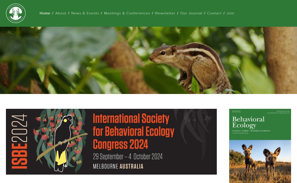 ISBE: The International Society for Behavioural Ecology