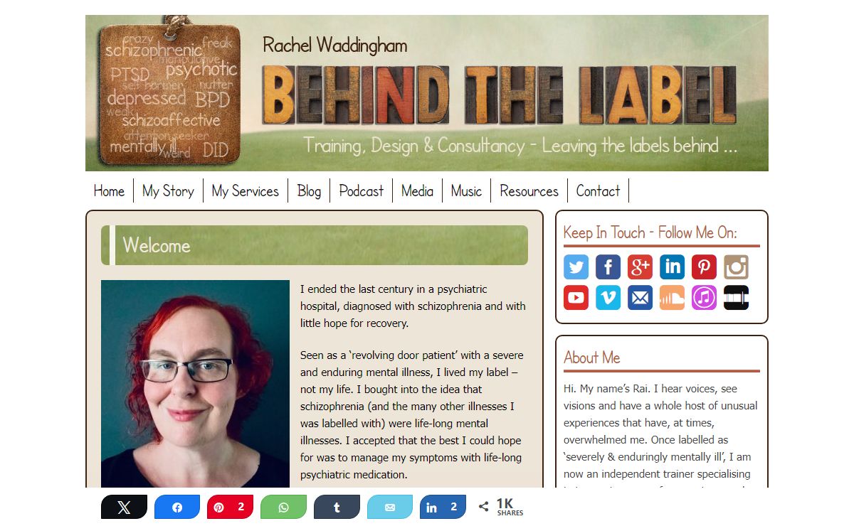Rachel Waddingham – Behind The Label: Recovery from psychosis, trauma & dissociation