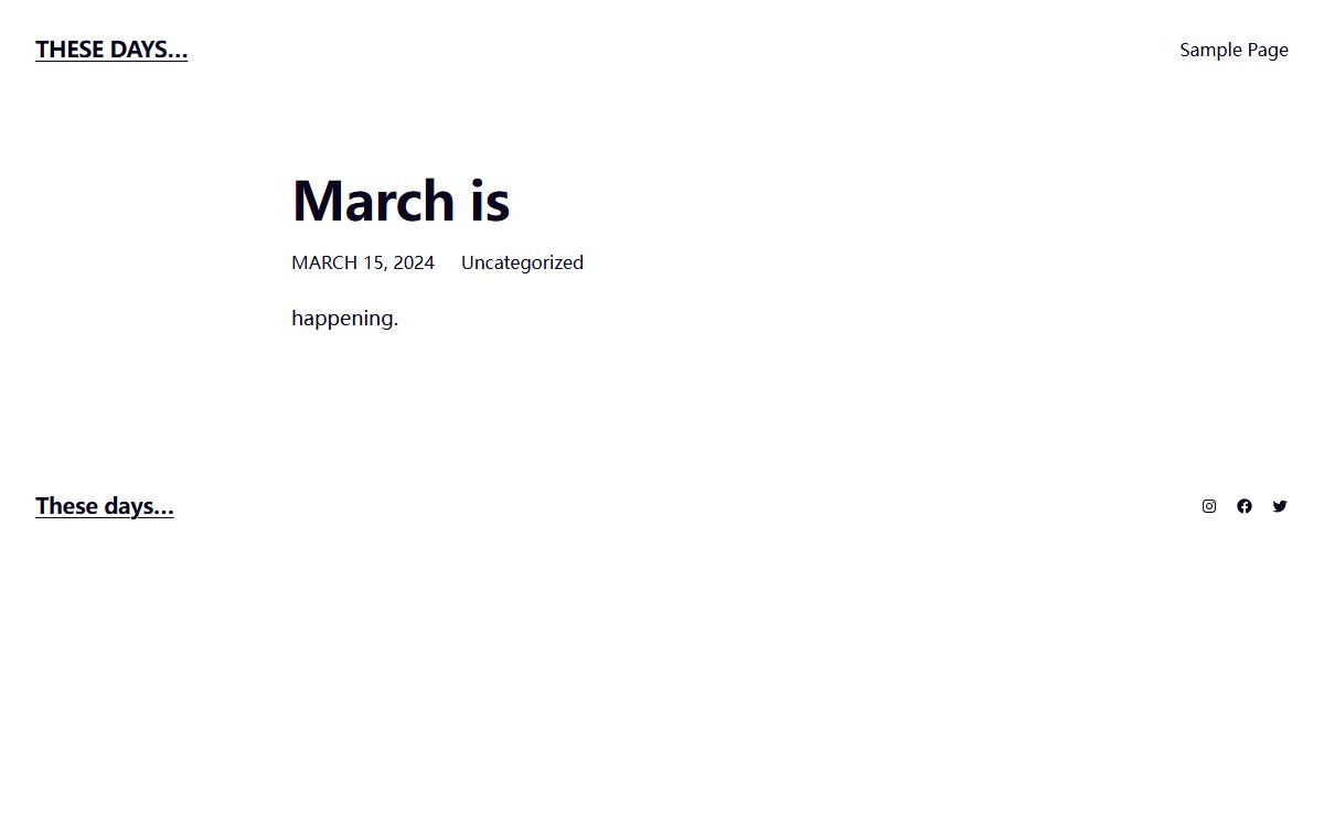 These days… – …are what it’s all about