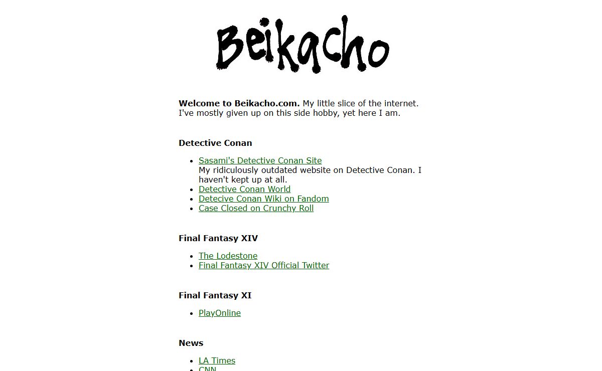 Beikacho - My little slice of the internet