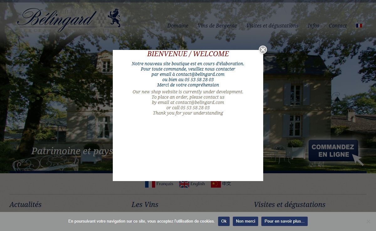 Château Belingard Monbazillac, vin blanc sec, rouge,rosé
