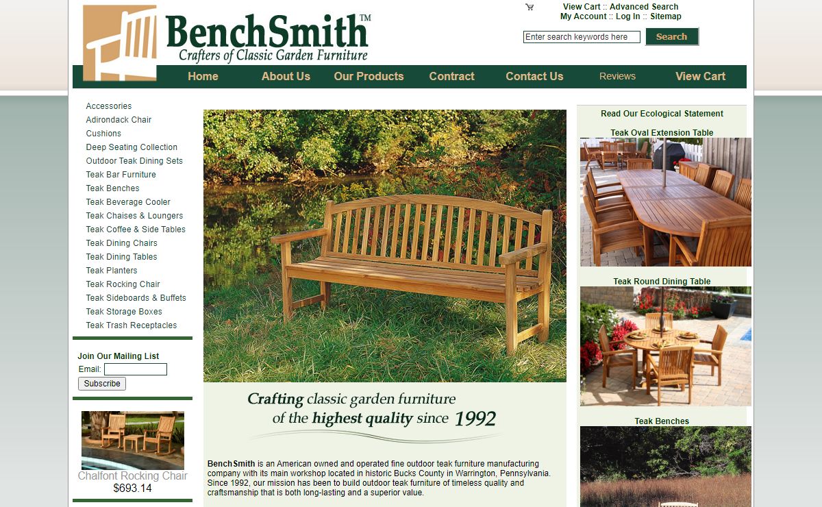 BenchSmith.com, Crafters of Classic Teak Garden Furniture