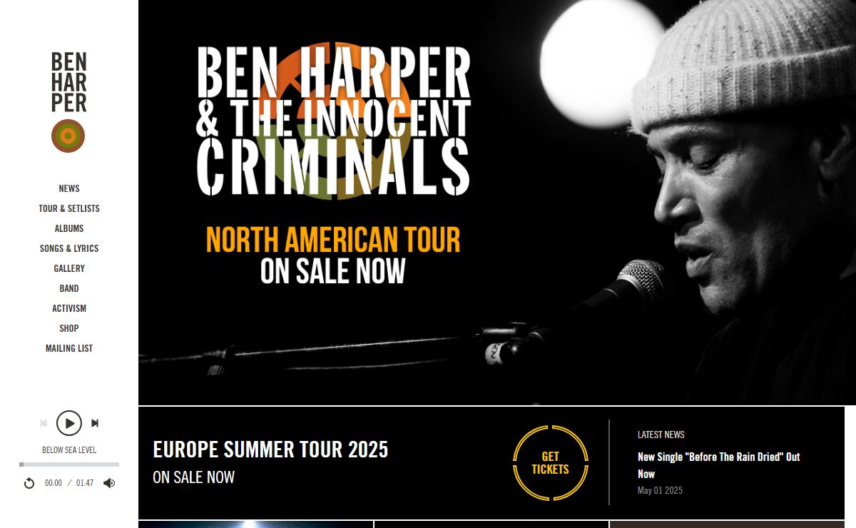 Ben Harper - North American Tour On Sale Now