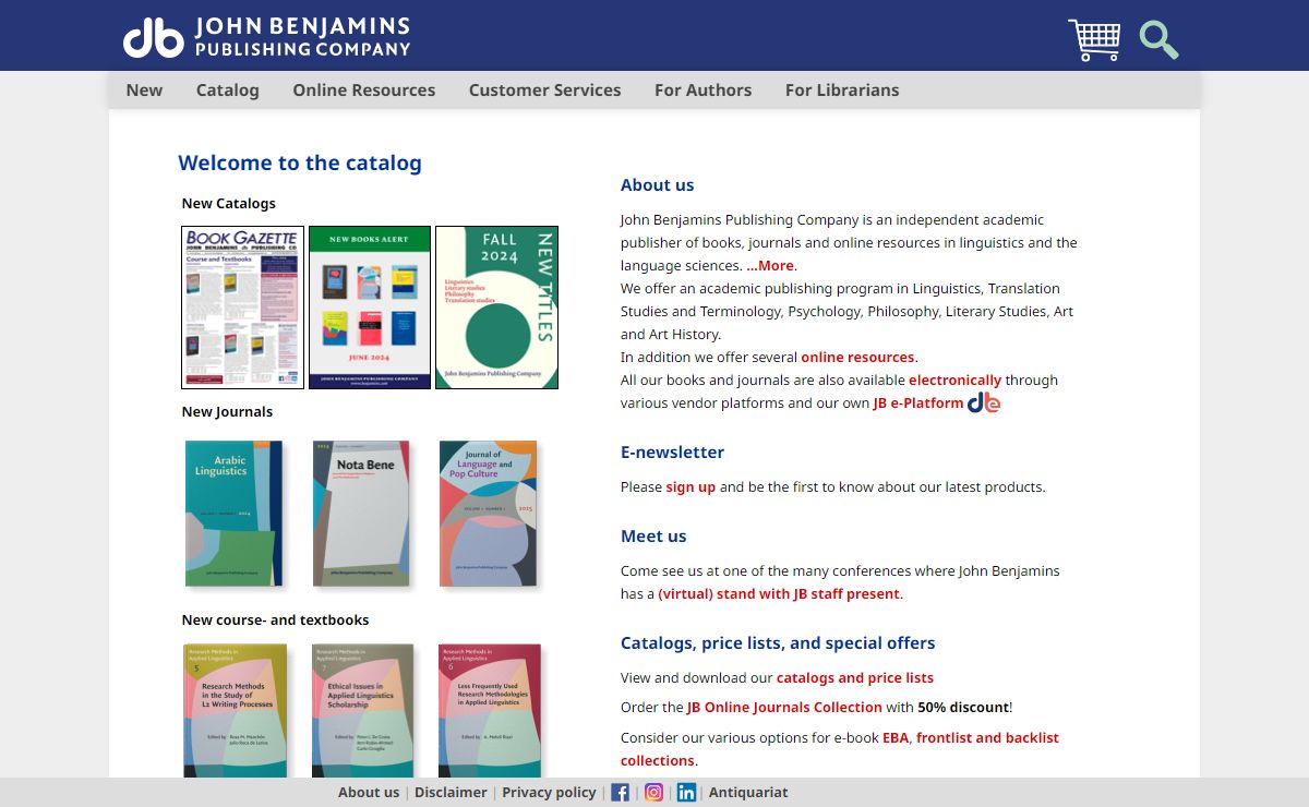 Welcome to the catalog | John Benjamins