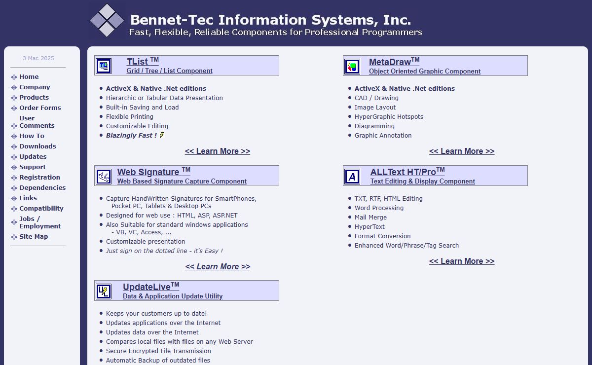 .NET and ActiveX ( OCX) Component Software - by Bennet-Tec Information Systems