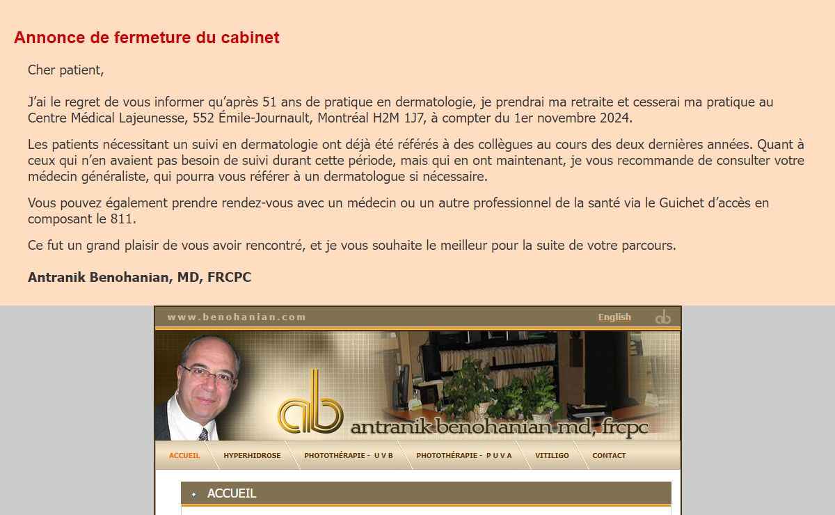 ANTRANIK BENOHANIAN MD, FRCP