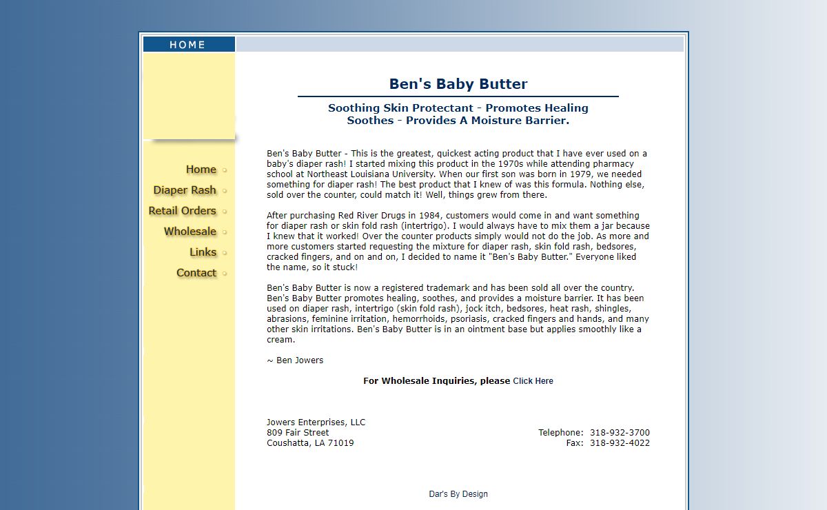 Ben's Baby Butter - Soothing Skin Protectant