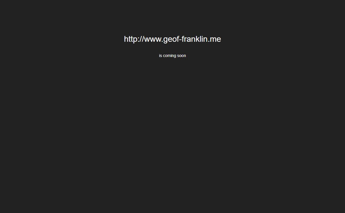 Geof Franklin is coming soon