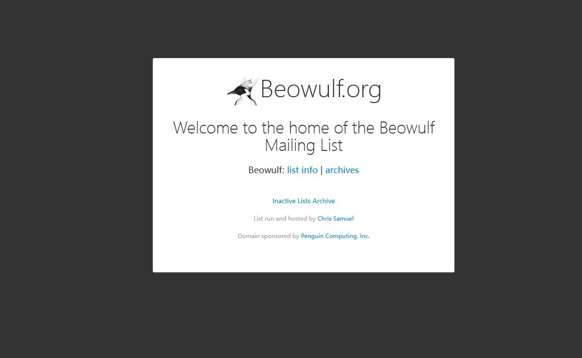 Beowulf.org | Mailing List and Archives