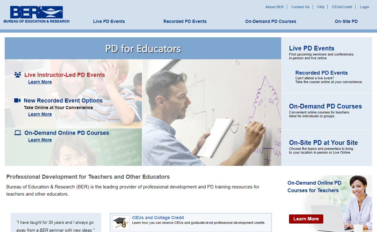 Bureau of Education & Research | Professional Staff Development and Training for K-12 Educators in U.S. and Canada