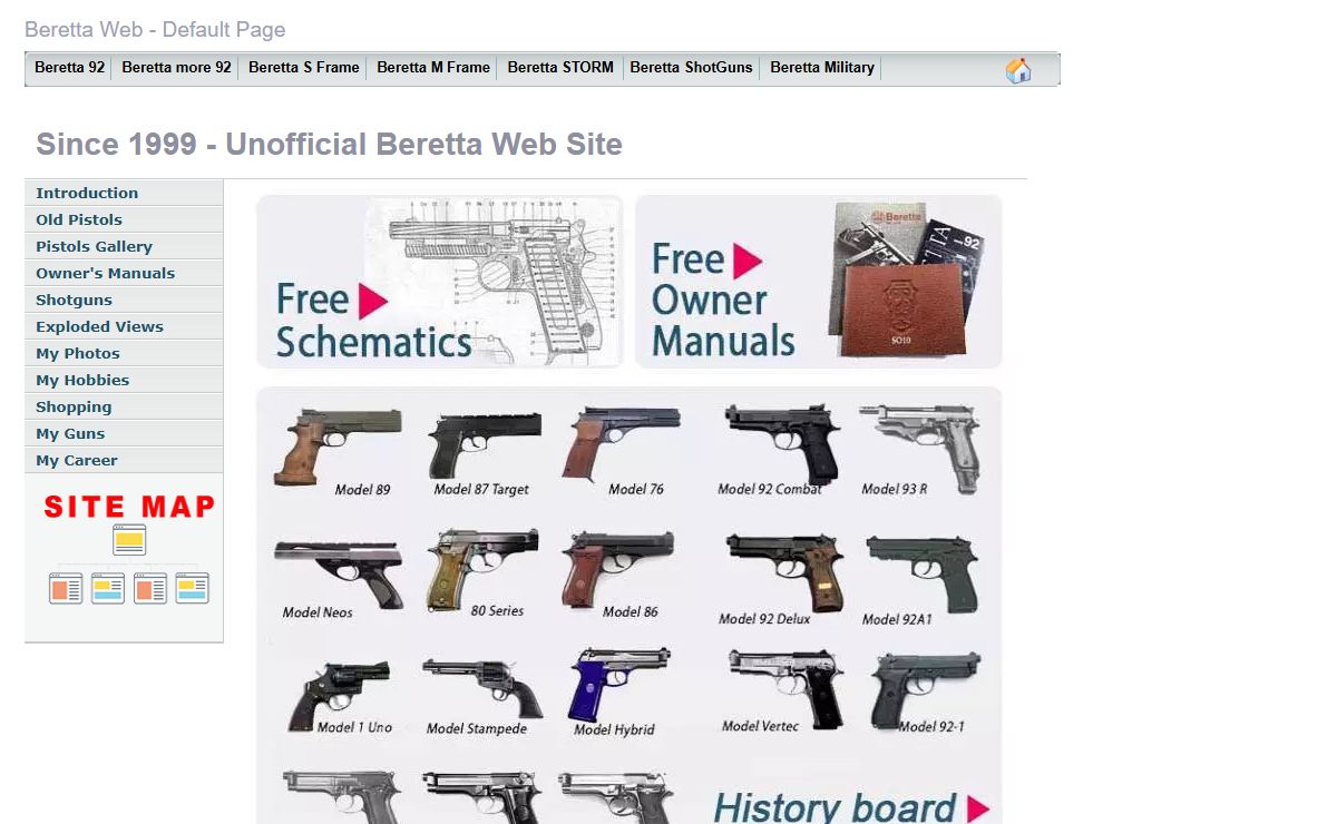 Beretta Web - Default Page Home Page