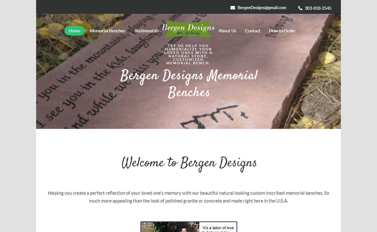 Bergen Designs - Custom Memorial Benches | Bergen Designs Memorial Benches